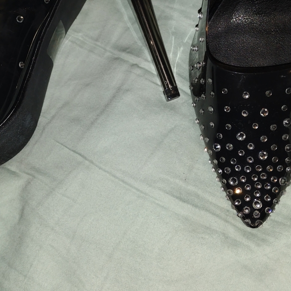 Rhinestone black jellie heels - Picture 2 of 4